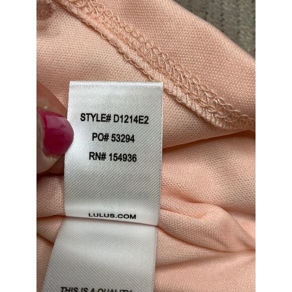 Lulus Making Magic Blush Pink Fringe Lace-Up Mini Dress, size XS - Picture 7 of 16